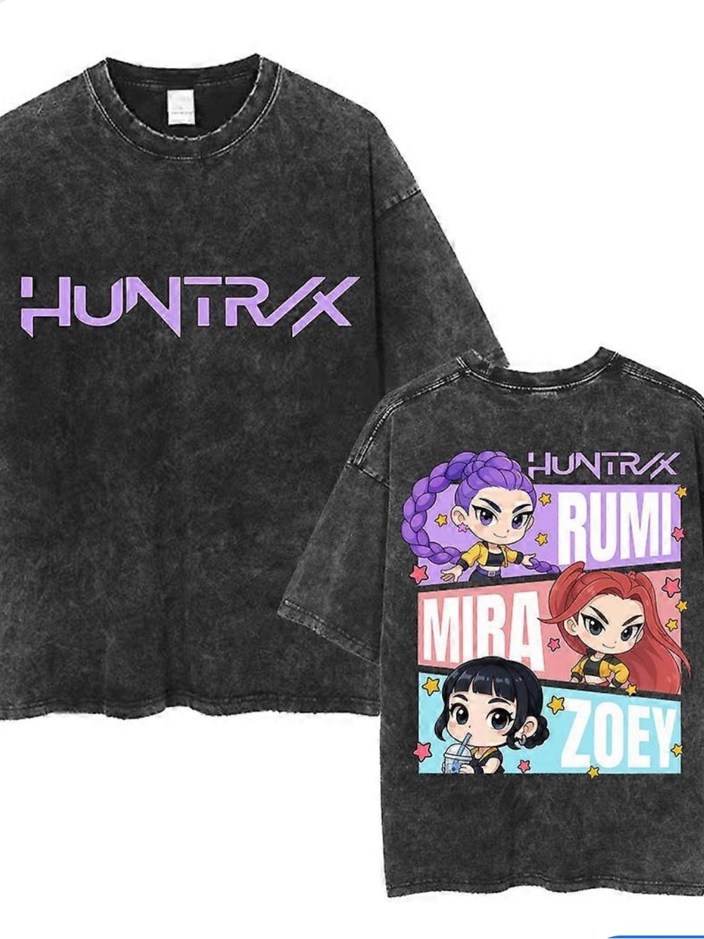 Kpop Anime Demon Hunters Poster Graphic Washed T Shirt